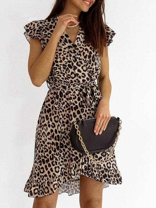 Alberte - Prachtige mini-jurk met luipaardprint