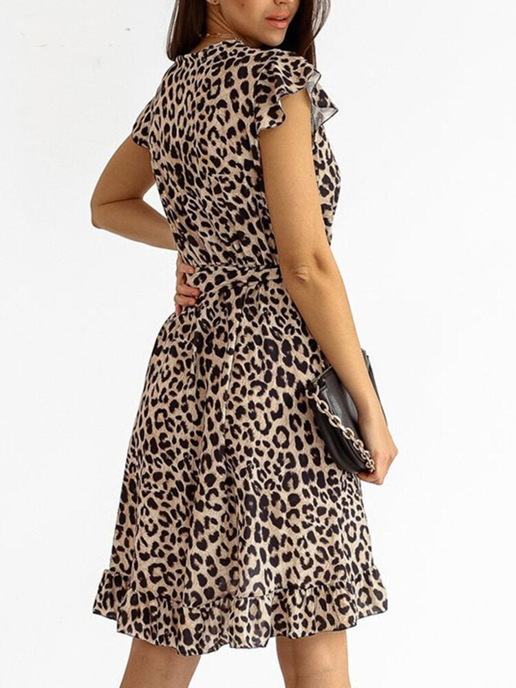 Alberte - Prachtige mini-jurk met luipaardprint