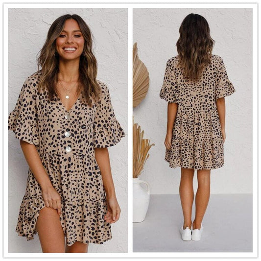 Laura - Prachtige mini-jurk met luipaardmotief